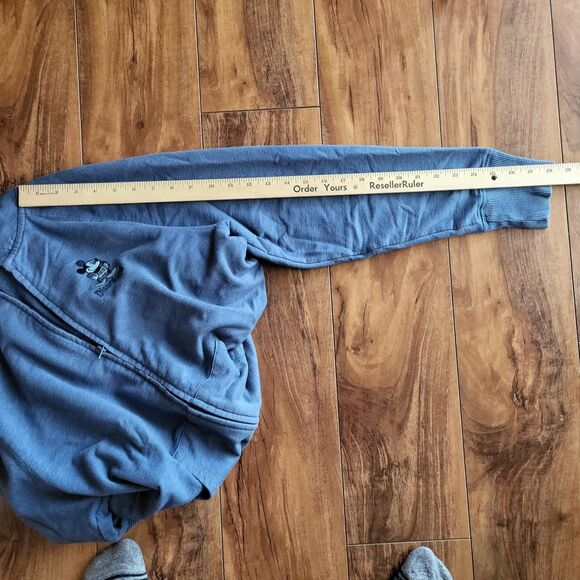 Disney Parks Hoodie Womens Large Blue Mickey Mouse Disneyland Resort Full Zip - Picture 9 of 10